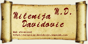 Milenija Davidović vizit kartica
